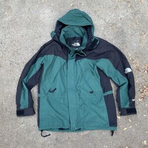 The North Face Parka Jacket Green Black Large Men's Hydroseal Hooded